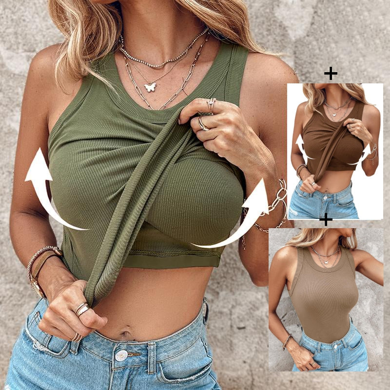 REGATA COM SUTIÃ EMBUTIDO (COMPRE 1 LEVE 3)