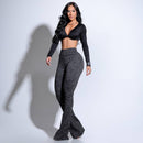 Calça Modeladora Flare Cós Alto Mescla